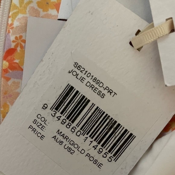 Significant Other Jolie Floral Puff Sleeve Mini Dress Marigold Posie Size 2 NWT - Picture 16 of 16